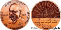 FRANCE Médaille, André Theuriet LITTÉRATURE : ÉCRIVAINS/ÉCRIVAINES - POÈTES Monnaie de Paris 1983 (68mm, 173,31g, 12h) -