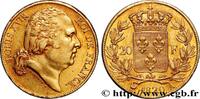FRANCE 20 francs Louis XVIII, tête nue, sans tête de chev LOUIS XVIII Paris 1820 (21mm, 6,41g, 6h) -