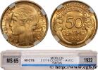 FRANCE 50 centimes Morlon, avec raisin, 9 et 2 ouverts III REPUBLIC 1932 (18mm, 2,0g, 6h) -