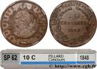 FRANCE Concours de 10 centimes, essai en cuivre par Pilla II REPUBLIC Paris 1848 (30,2mm, 11,25g, 6h) -