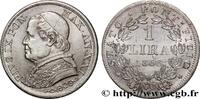 VATICAN AND PAPAL STATES 1 Lire Pie IX type grand buste an XXI VATICAN AND PAPAL STATES Rome 1866 (24mm, 5,00g, 6h) -