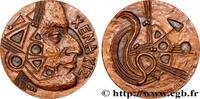 FRANCE Médaille, Yannis Xenakis ARTISTES : MUSICIENS, PEINTRES, SCULPTEURS Monnaie de Paris 1972 (71mm, 205,56g, 12h) -