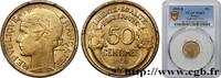 FRANCE 50 centimes Morlon III REPUBLIC Bruxelles 1939 (18mm, 2g, 6h) -