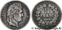 FRANCE 1/4 franc Louis-Philippe LOUIS-PHILIPPE I Strasbourg 1844 (15mm, 1,18g, 6h) -