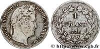 FRANCE 1 franc Louis-Philippe, couronne de chêne LOUIS-PHILIPPE I Strasbourg 1836 (23mm, 4,79g, 6h) -