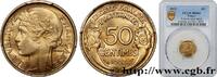 FRANCE 50 centimes Morlon, avec raisin, 9 et 2 ouverts III REPUBLIC 1932 (18mm, 2,0g, 6h) -