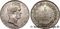 FRANCE 5 francs type Tiolier sans le I, tranche en creux LOUIS-PHILIPPE I Rouen 1830 (37mm, 24,85g, 6h) -