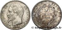 FRANCE 50 centimes Napoléon III, tête nue SECOND EMPIRE Lyon 1856 (18mm, 2,50g, 6h) -