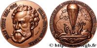 FRANCE Médaille, Jules Verne, refrappe LITTÉRATURE : ÉCRIVAINS/ÉCRIVAINES - POÈTES Monnaie de Paris (1955) (68mm, 233,64g, 12h) -