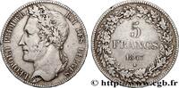 BELGIUM 5 Francs Léopold Ier tête laurée BELGIUM 1847 (37mm, 24,83g, 6h) -