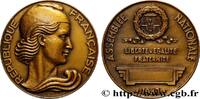 FRANCE Médaille parlementaire, Assemblée Nationale POLITIQUE ET POLITICIENS 1947 (49,5mm, 64,33g, 12h) -