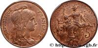FRANCE 5 centimes Daniel-Dupuis III REPUBLIC 1907 (25mm, 5g, 6h) -