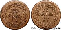FRANCE Un décime à l’N couronnée PREMIER EMPIRE / FIRST FRENCH EMPIRE Strasbourg 1814 (32mm, 21,65g, 6h) -
