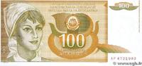 YUGOSLAVIA 100 Dinara YUGOSLAVIA 100 Dinara 1990 UNC -