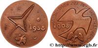 FRANCE Médaille, Union syndicale des industries aéronauti CONQUÊTE DE L'ESPACE - EXPLORATION SPATIALE 1958 (67,5mm, 130,01g, 12h) -