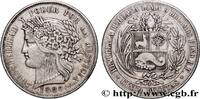 PERU 5 Pesetas PERU Lima 1880 (37,50mm, 24,83g, 6h) -
