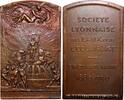 FRANCE Plaquette, Cinquantenaire Société lyonnaise des ea TROISIÈME RÉPUBLIQUE 1930 (70,5mm, 84,89g, 12h) -