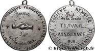 FRANCE Médaille, Société rémoise d’assistance fraternelle ASSURANCES 1849 (61,5mm, 25,64g, 12h) -