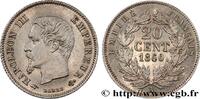 FRANCE 20 centimes Napoléon III, tête nue SECOND EMPIRE Paris 1860 (15mm, 1,01g, 6h) -