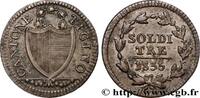 SWITZERLAND - CANTON OF TICINO 3 Soldi SWITZERLAND - CANTON OF TICINO 1835 (18mm, 1,91g, 6h) -