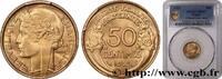 FRANCE 50 centimes Morlon, avec raisin, 9 et 2 ouverts III REPUBLIC 1932 (18mm, 2,0g, 6h) -