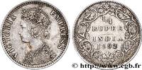 BRITISH INDIA 1/4 Rupee (Roupie) Victoria BRITISH INDIA Bombay 1892 (19,50mm, 2,94g, 12h) -