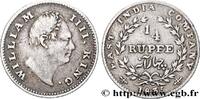 BRITISH INDIA 1/4 Rupee (Roupie) William IV BRITISH INDIA Calcutta 1835 (24,50mm, 2,79g, 12h) -