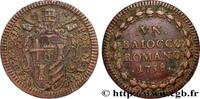 VATICAN AND PAPAL STATES 1 Baiocco au nom de Clément XIII an I VATICAN AND PAPAL STATES Rome 1758 (32mm, 12,49g, 12h) -