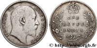 BRITISH INDIA 1 Rupee (Roupie) Edouard VII couronné BRITISH INDIA Calcutta 1910 (30,6mm, 11,59g, 12h) -