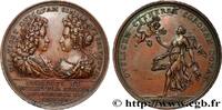 FRANCE Médaille, Mariage de Joseph Ier et Wilhelmine Amal AMOUR ET MARIAGE 1699 (45,5mm, 35,74g, 12h) -