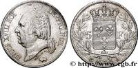 FRANCE 5 francs Louis XVIII, tête nue LOUIS XVIII Paris 1824 (37mm, 24,81g, 6h) -