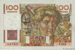 FRANCE 100 Francs JEUNE PAYSAN filigrane inversé FRANCE 100 Francs JEUNE PAYSAN filigrane inversé 1952 XF- -