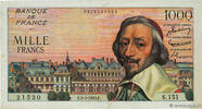 FRANCE 1000 Francs RICHELIEU FRANCE 1000 Francs RICHELIEU 1955 VF+ -