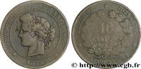 FRANCE 10 centimes Cérès III REPUBLIC Bordeaux 1875 (30mm, 10g, 6h) -