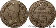 FRANCE Cinq centimes Dupré, grand module DIRECTOIRE Strasbourg 1799 (28mm, 10g, 6h) -