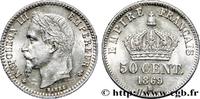 FRANCE 50 centimes Napoléon III, tête laurée SECOND EMPIRE Strasbourg 1869 (18mm, 2,50g, 6h) -
