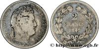 FRANCE 2 francs Louis-Philippe LOUIS-PHILIPPE I Strasbourg 1847 (27mm, 10g, 6h) -