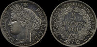 France 5 francs Monnaie FRANCE - 5 Francs Cérès - 1851 A - PARIS -