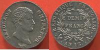 Französische Dezimalmünzen DEMI FRANC NAPOLÉON EMPEREUR AN 13 A ATELIER PARIS MÉTAL ARGENT POIDS 2.5g ÉTAT SUPERBE A FLEUR DE COIN TRÈS JOLIE MONNAIE / N° CATALOGUE -