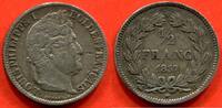 Französische Dezimalmünzen 1/2 FRANC LOUIS-PHILIPPE 1er 1830-1848 EN ARGENT 1837 B ATELIER ROUEN POIDS 2.48g / N° CATALOGUE : G408 -