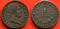 Französische Dezimalmünzen 1 FRANC NAPOLEON EMPEREUR EN ARGENT AU REVERS EMPIRE 1812 D ATELIER LYON POIDS 4.98g PATINE DE MEDAILLIER / N° CATALOGUE : G447 -