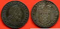 Französische Königliche Münzen ECU LOUIS XIII 1610-1643 1/12e ECU , 2eme POICON DE WARIN,BUSTE DRAPE ET CUIRASSE 1642 A ROSE ATELIER PARIS POIDS 2.3g / N° CATALOG -