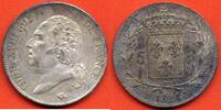Französische Dezimalmünzen 5 FRANCS LOUIS XVIII BUSTE NU ANNEE 1824 MA ATELIER MARSEILLE METAL ARGENT * / N° CATALOGUE : G614 -
