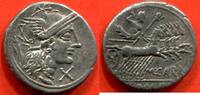 Antike Münzen 122 RÉPUBLIQUE ROMAINE FAMILLE PAPIRIA 122 AV J-C A/ TÊTE ... 104.03 £  +  10.40 £ shipping