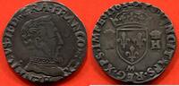 Französische Königliche Münzen DEMI-TESTON CHARLES IX 1560-1574 2e TYPE A/ HENRICVS II D GRA FRANCO REX BUSTE A DROITE DU ROI, CUIRASSE, LA TETE NUE R/ XPS ECT ECU DE FR -
