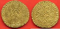 Französische Königliche Münzen JEAN II LE BON 1350-1364 ROYAL D'OR A/ IOHES DEI GRA FRANCORV LE ROI DEBOUT SOUS UN DAIS GOTHIQUE, COURONNE,TENANT LE SCEPTRE R/ -