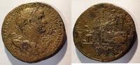 Rom Sesterz Sesterz von Trajanus Rs. Kaiser auf Plattform n. links sitzend -