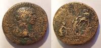 Rom Sesterz Sesterz von Trajanus Rs. Kaiser auf Plattform n. links sitzend -