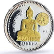 Laos 50 kip Buddha w/ Wheel Buddhism Religion Gilt PF 69 NGC silver coin 1997 Proof