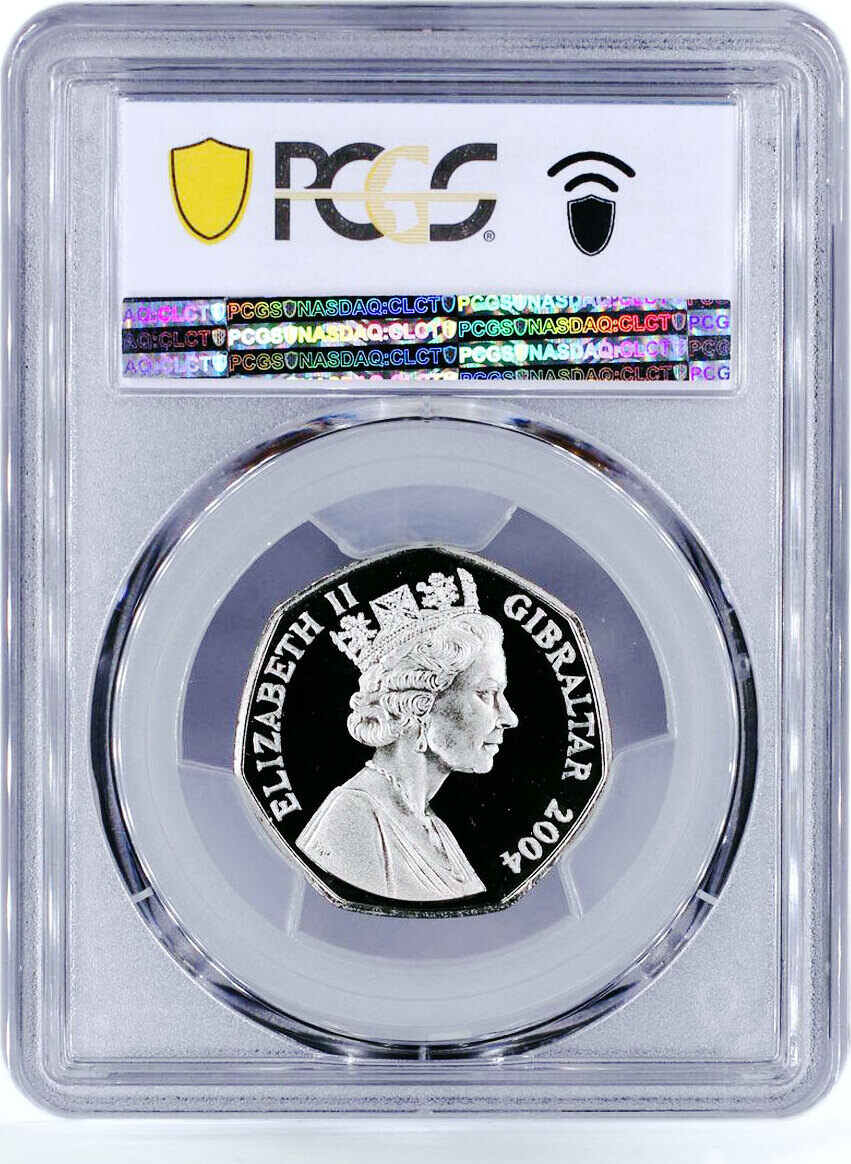 ジブラルタル 50ペンス ホリデー クリスマス サンタクロース SP67 PCGS CuNi コイン 2004 Gibraltar 50 pence  Holidays Christmas